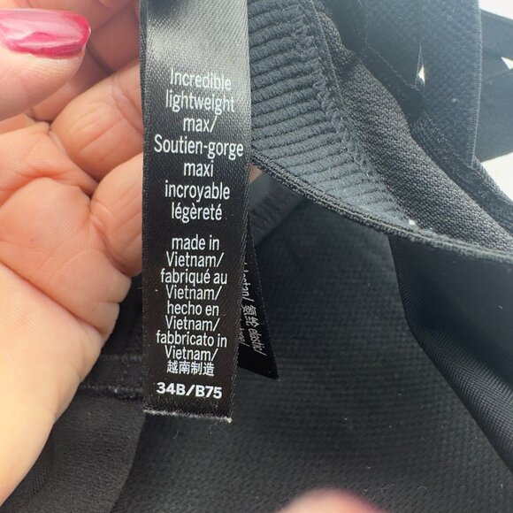 Victoria Sport Black Adjustable Back Lightweight Padded Strappy Sports Bra 34B - Picture 6 of 7